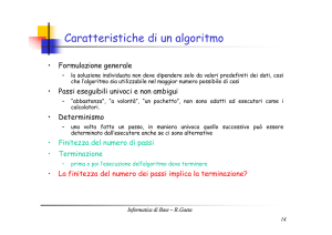 Caratteristiche di un algoritmo
