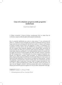 Linee di evoluzione pregressa della proprietà intellettuale