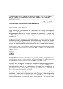 Sospetta reazione allergica a vaccino MMRV