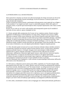 attivita` di musicoterapia in ospedale