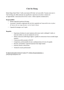 Chef de Rang - Borgo Santo Pietro