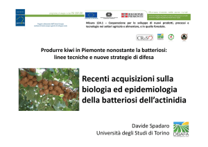 Recenti acquisizioni sulla biologia ed epidemiologia della batteriosi