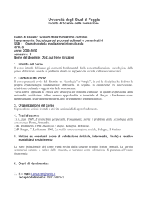 sociologia dei processi culturali e comunicativi a.a. 2009-2010