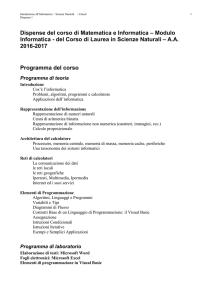Dispensa - Introduzione  - Dipartimento di Matematica e
