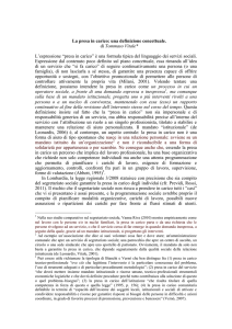 La presa in carico: una definizione concettuale. di Tommaso Vitale