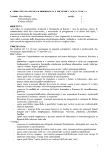 1 CORSO INTEGRATO DI MICROBIOLOGIA E
