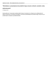 Etichettatura e presentazione dei prodotti di largo consumo: alimenti