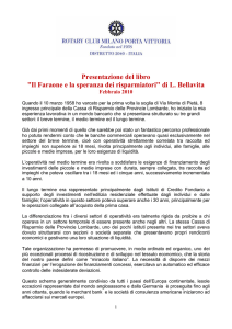 Presentazione del libro "Il Faraone e la speranza dei risparmiatori