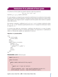 Valutazione di un polinomio di terzo grado