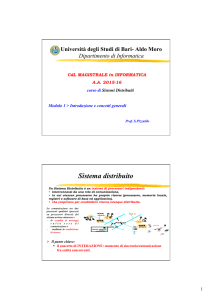 Sistema distribuito - Dipartimento di Informatica