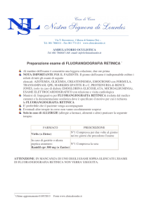 Preparazione esame di FLUORANGIOGRAFIA RETINICA