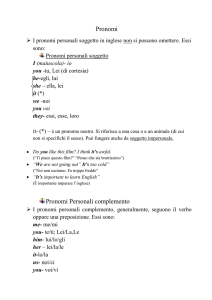 Pronomi Pronomi Personali complemento