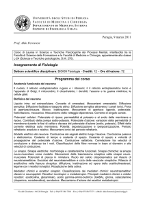 Programma del corso di Fisiologia - Sito personale di Aldo Ferraresi