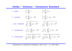 Media, Varianza e Deviazione Standard: Formule ed Esercizi