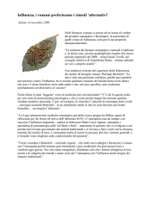 Influenza, i romani preferiscono i rimedi `alternativi`