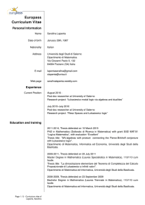 Europass Curriculum Vitae - Serafina Lapenta