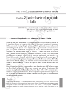 Capitolo 2  La dominazione longobarda in Italia