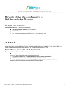 Statistica sanitaria e Biometria - Scuole di Specializzazione in