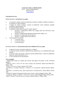 CORSO DI ECOLOGIA