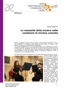 Le necessità della musica nelle condizioni di minima umanità