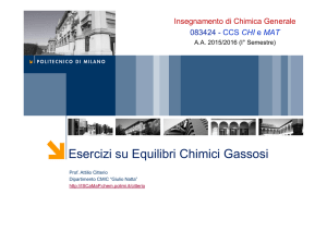 Esercizi su Equilibri Chimici Gassosi