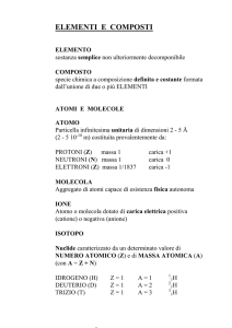 elementi e composti - Corsi di Laurea a Distanza