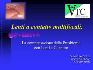 Lenti a contatto multifocali per Presbiopia