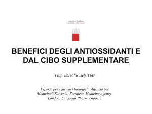 Benefici degli antiossidante e dal cibo supplementare