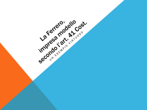 La Ferrero, impesa modello - relazione di Giovanni Fedeli