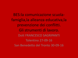 BES:la comunicazione scuola-famiglia,la alleanza educativa,la