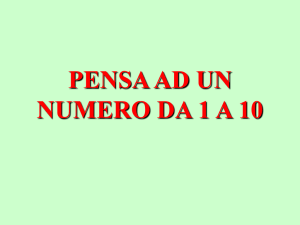 PENSA AD UN NUMERO DA 1 A 10