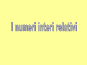 I numeri relativi
