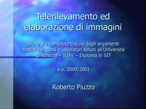 Slides riferite al corso di Telerilevamento
