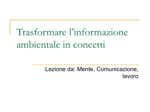 Trasformare l`informazione ambientale in concetti