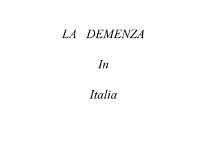 LA DEMENZA In Italia