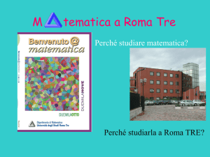 presentazione Corso di Studi - mat.uniroma3