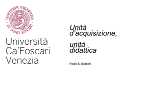 Unità di acquisizione, unità didattica a cura di Paolo E. Balboni