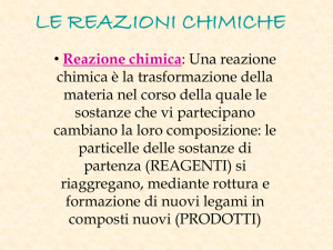 le reazioni chimiche