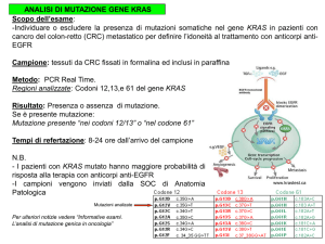 ANALISI DI MUTAZIONE GENE KRAS Scopo dell`esame