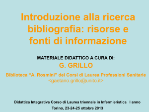 Diapositiva 1 - Home Page Corso di Laurea delle Professioni Sanitarie