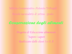 Conservazione degli alimenti - Istituto Comprensivo A. D`Angeli