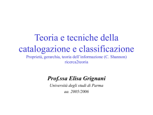 Proprietà, gerarchia, teoria dell`informazione