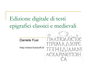 Edizione digitale di testi epigrafici classici e medievali