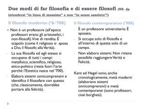 Due modi di far filosofia e di essere filosofi