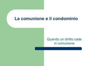 La comunione: il condominio