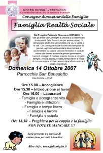 Famiglia Realtà Sociale Ore 18.30 - Preghiera per la coppia e la