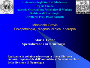 Miastenia Gravis Casistica dell`Ambulatorio Neuromuscolare