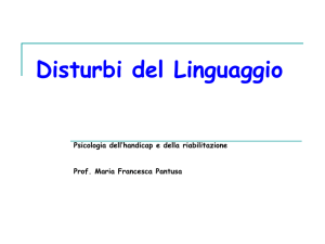 Disturbi del Linguaggio Psicologia dell`handicap e