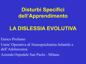 La dislessia evolutiva