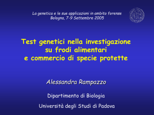 Test genetici nella investigazione su frodi alimentari e commercio di